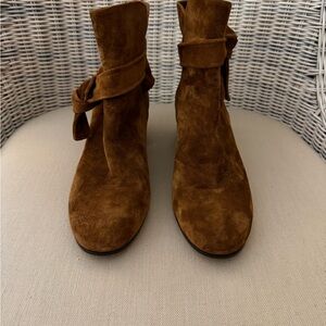 Gianvito Rossi Tan Suede Ankle Booties